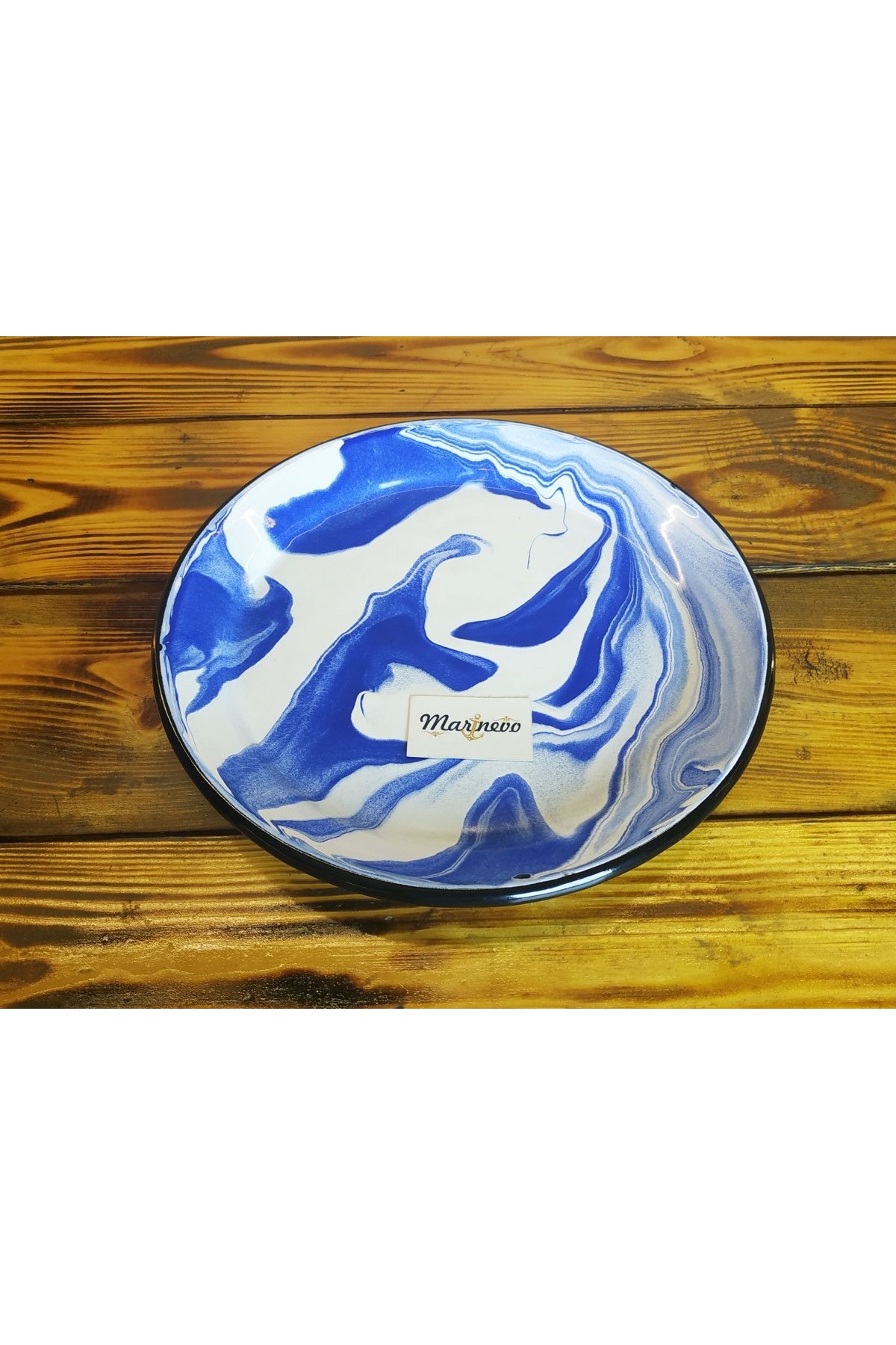 Emaye Marble Servis Tabak 26cm Mavi - Marinevo Emaye Ürünler Emaye Marble Servis Tabak 26cm Mavi - Marinevo Emaye Ürünler