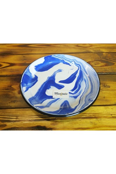 Emaye Marble Servis Tabak 26cm Mavi - Marinevo Emaye Ürünler Emaye Marble Servis Tabak 26cm Mavi - Marinevo Emaye Ürünler