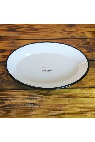 Emaye Oval Tabak 30*20cm Siyah - Marinevo Emaye Ürünler Emaye Oval Tabak 30*20cm Siyah - Marinevo Emaye Ürünler