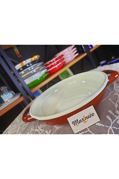 Emaye Sahan 20cm Kahverengi - Marinevo Emaye Sahanlar