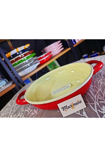 Emaye Sahan 20cm Kırmızı - Marinevo Emaye Sahanlar