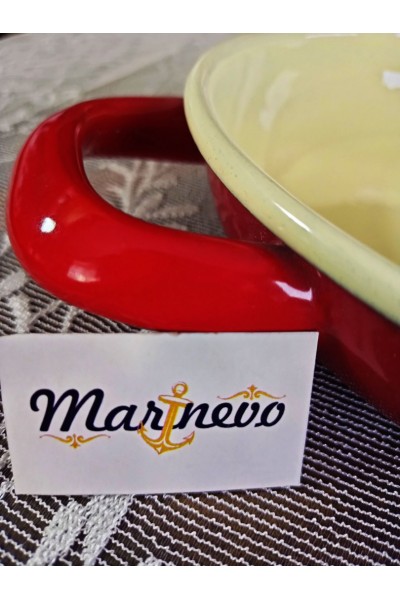 Emaye Sahan 20cm Kırmızı - Marinevo Emaye Sahanlar